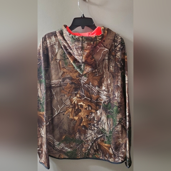 Under Armour Woodland Camo Hoodie with Bright Orange Trim. I - Picture 5 of 5
